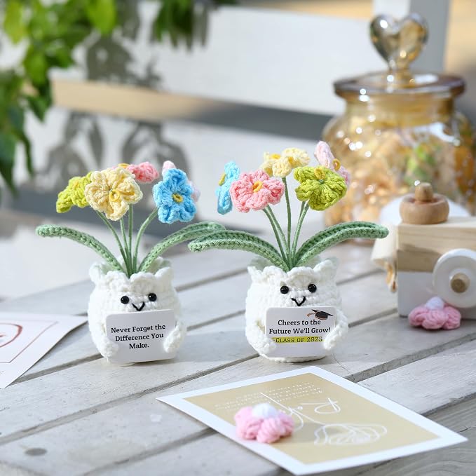 Back to School Teacher Gifts, Helping Me Grow Crochet Flower Pot