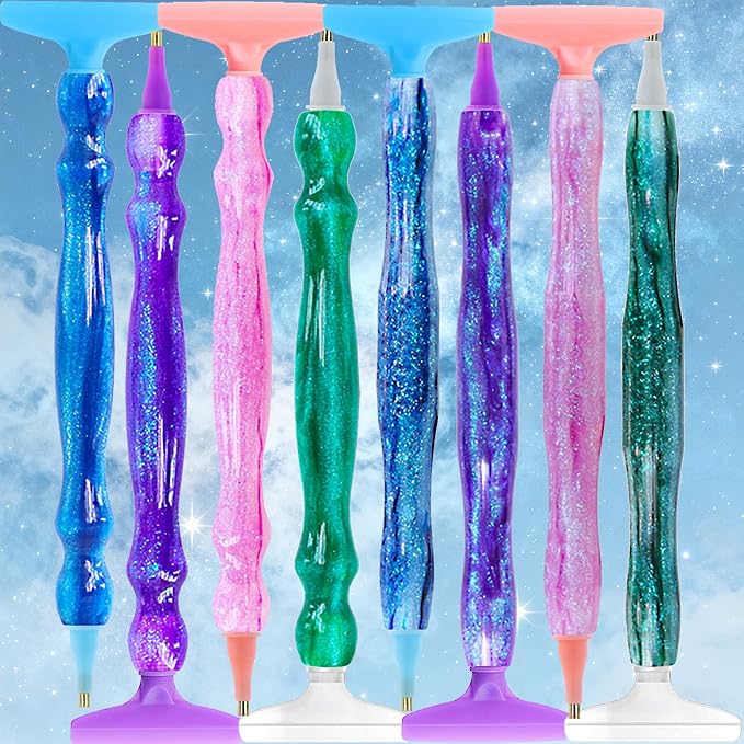 ZYNYXY 16PCS Ergonomic Diamond Art Pens Kits, Resin Diamond Painting Pen with Multifunctional Plastic Screw Thread Tips for 5D Diamond Painting (Starry Blue A)