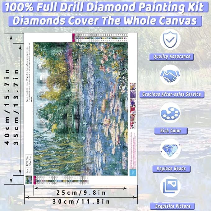Monet Cute Diamond Art Kits for Adults Diamond Painting Kit for Beginner