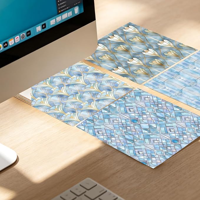 PRSTINCOL Scrapbook Paper,16 Sheets 6 x 6 Inch Blue Windowpane Style Scrapbook Supplies,Single-Sided Vivid Origami Decoupage Paper for DIY Crafts, Card Making, Art Journaling
