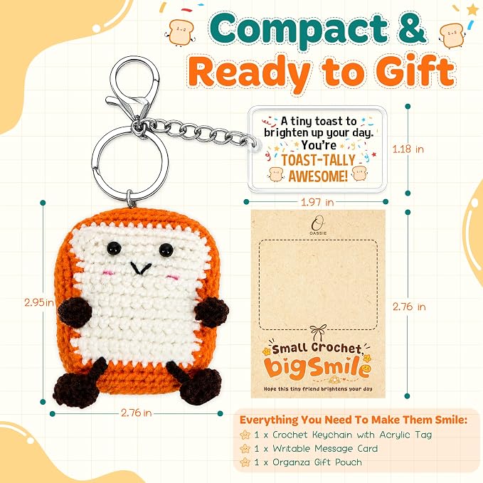 OASSIE Back to School Gifts for Students - Positive Crochet Keychain