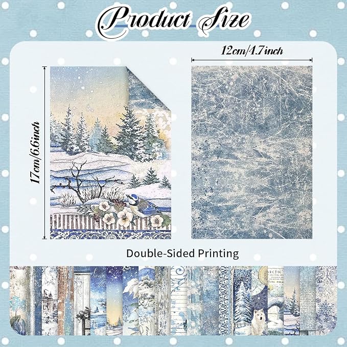 160Pcs Vintage Scrapbook Paper, Double-Sided Junk Journal Paper, 4 Styles
