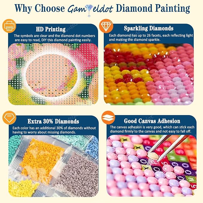 Gamteldot Diamond Art Kits for Adults - 12x16 Inch 5D Full Drill DIY Book Diamond Art Diamond Painting,Book Flowers Diamond Dots Gem Art Crafts for Home Decor and Gift