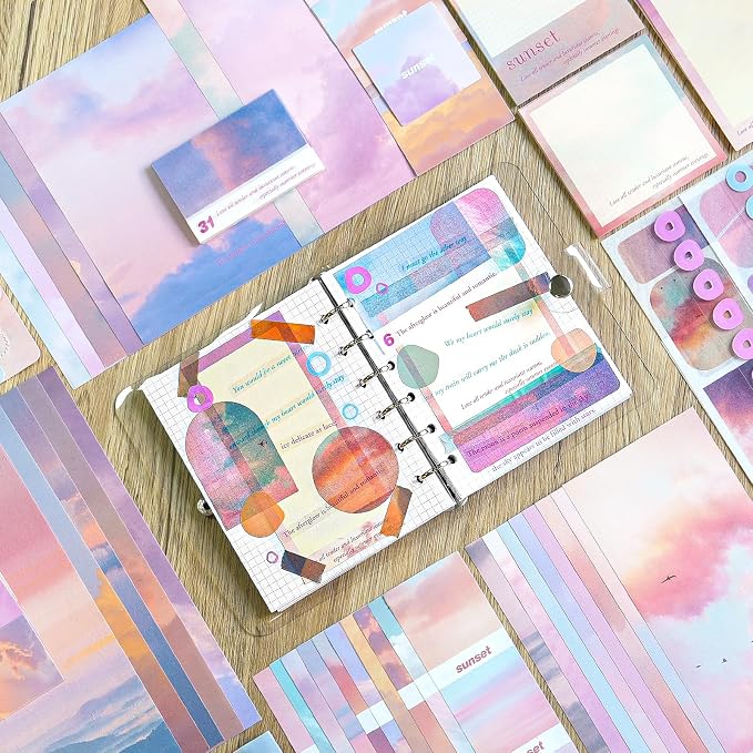 Scrapbooking Supplies Kit, A6 Grid Notebook, Vintage Junk Journaling Kit