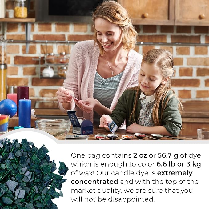 Green Candle Dye 2oz for Soy Candle Making – Concentrated Wax Color Chips | Highly Concentrated Candle Wax Dyes – Candle Shop Premium Color Dye Chips for Soy Wax, Beeswax, Paraffin