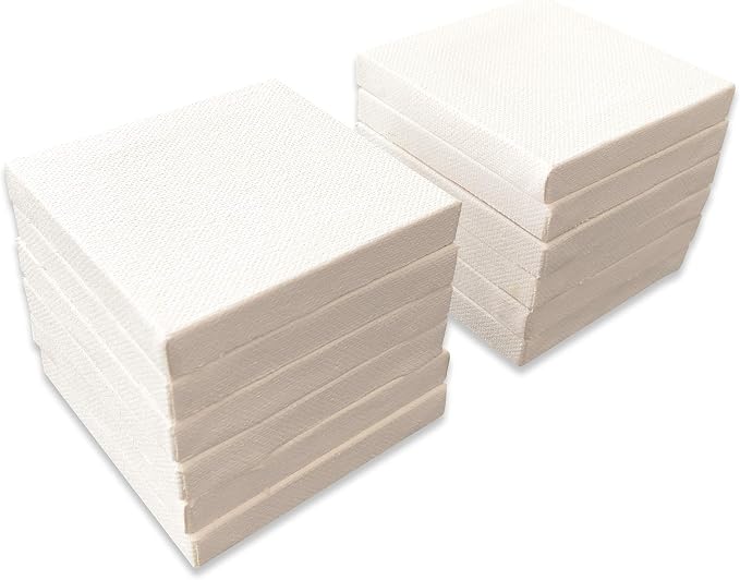 LWR CRAFTS Mini Stretched Canvas 3" X 3" Pack of 12