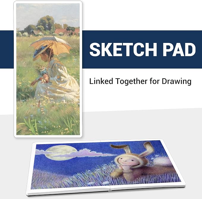 Hardcover Sketch Book, 8.3x8.3, 96 Sheets, Sketchbook for Drawing, Blue | Ideal Gift For Kids Adults,200GSM Watercolor Heavyweight Lay-Flat Art Journal,Drawing pad for Adults