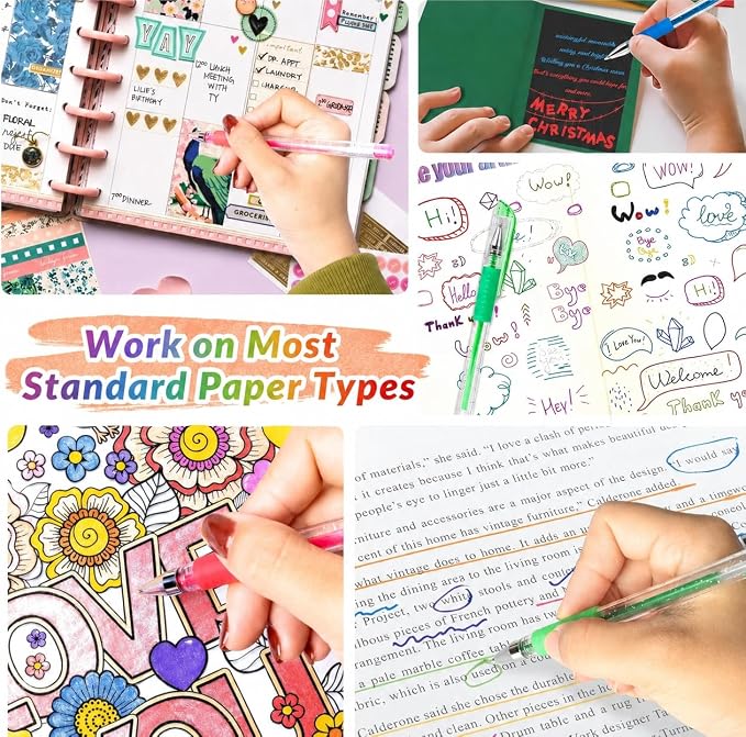 Gel Pens for Adult Coloring Books, 30 Colors Fine Point Gel Marker Pens