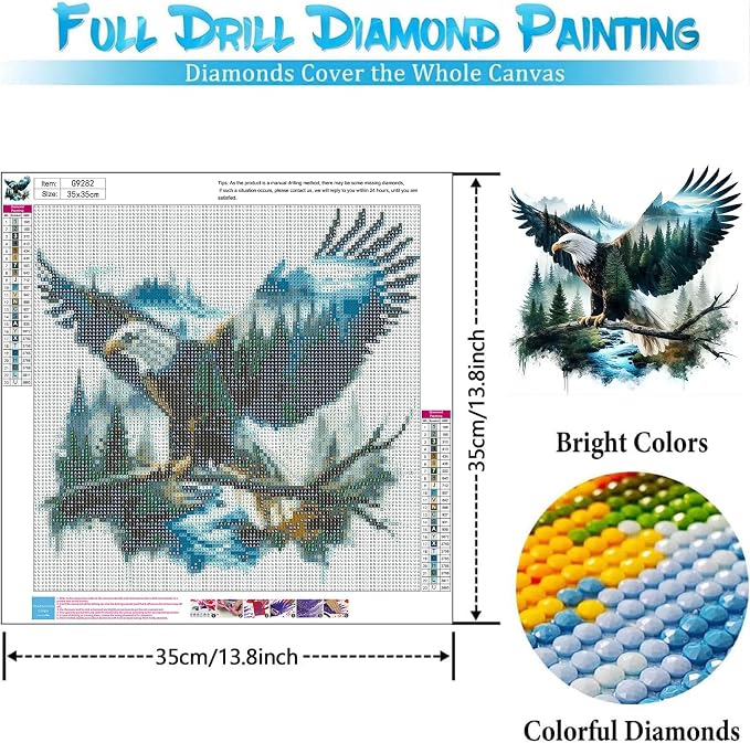 bleihum Diamond Art Kits for Adults Forest Gem Art 13.8x13.8inch