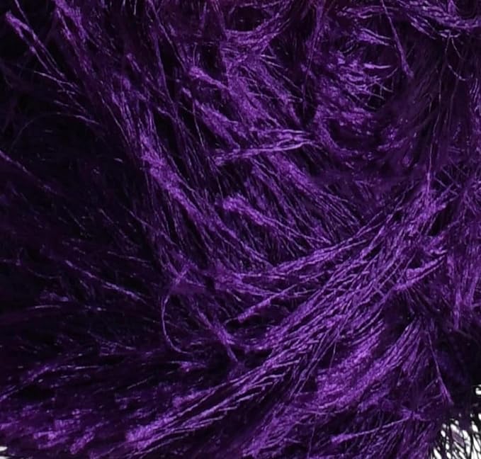 Eyelash Fun Fur Yarn Premium 100% Polyester 164 Yds (150 Mt), 3.53 Oz (100 Gr) Colorful Crochet Yarn Dıy Hand Knitting (Purple, 3 Skein)