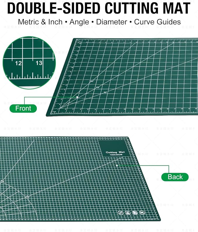 Self-Healing Cutting Mat 46 x 17 in, Double-Sided for sewing, quilting