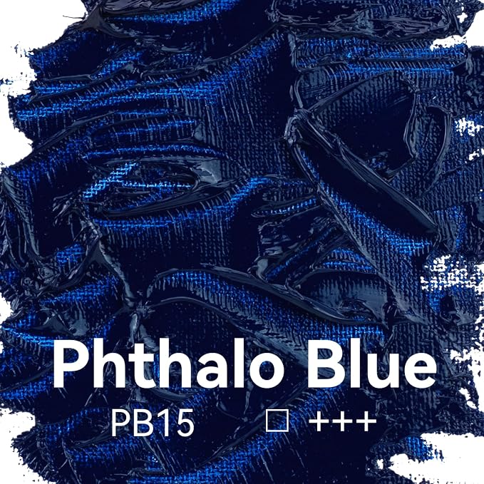 PHOENIX Phthalo Blue Oil Paint - 200ml / 6.75 Fl oz | Single Large Tube, Artist Quality, Oil Based, For Professionals
