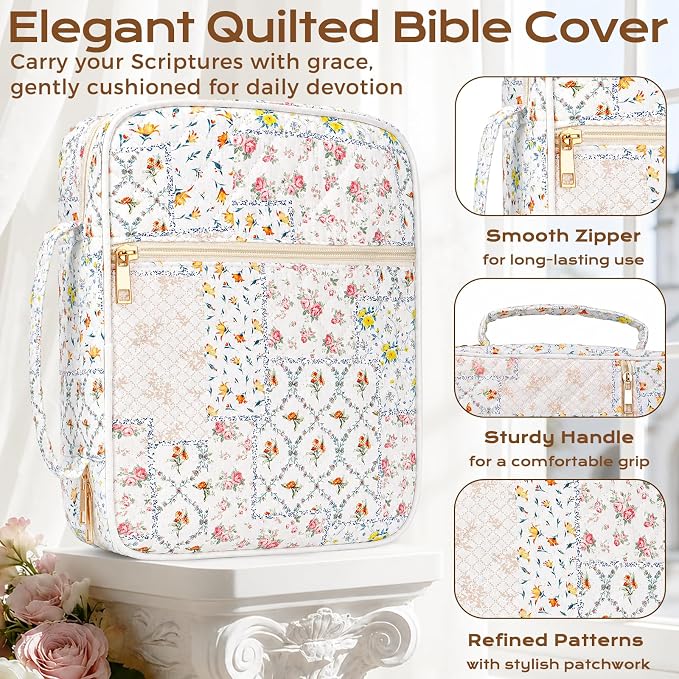 XKDOUS Bible Cover Case for Women Bible Bag Journaling Kit w/Study Supplies