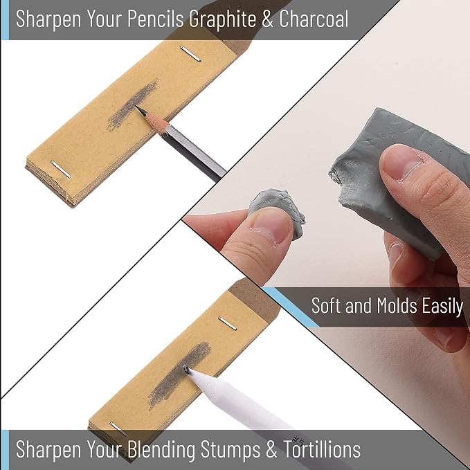 Mr. Pen- Blending Stumps for Drawing, 33 Pack | Tortillions Paper Art Blenders with Sandpaper Sharpeners, Pencil Extension Tool, Kneaded Eraser & Rub Sponge