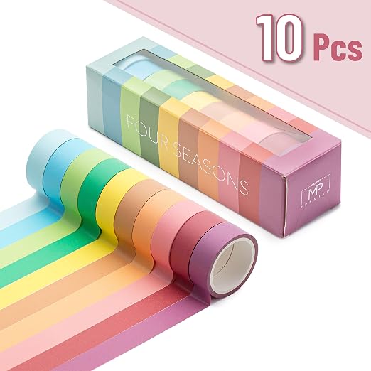Mr. Pen- Washi Tape Set, 10 Rolls, 5.5 Yards/Roll | Washi Tape for Scrapbook Arts, Crafts, Journals and Planners, Four Seasons