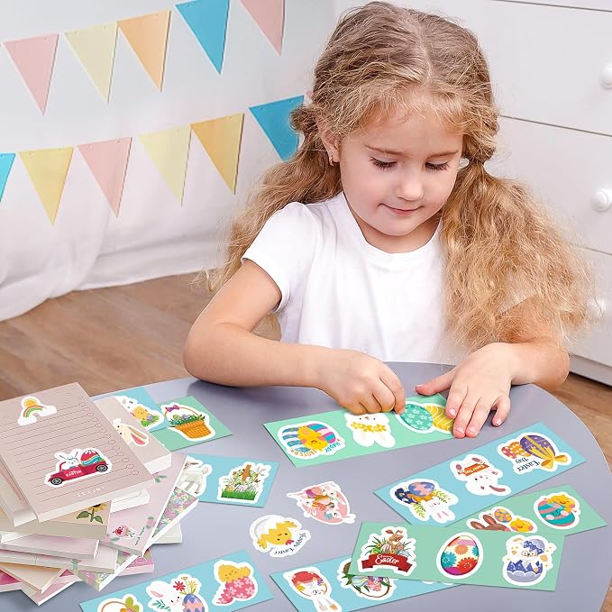 OHOME Easter Stickers for Kids - 240 PCS Easter Basket Stuffers for Boys Girls Teens Adults | Vinyl Egg Bunny Gifts Decorations Toys - Kids Easter Games Crafts Activities Party Favors