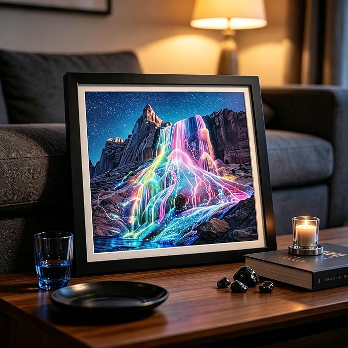 Rainbow Waterfall Diamond Painting Kit for Adults,Fantasy Diamond Art Kit | DIY Full Round Drill Gem Painting Magical Landscape Paint by Diamonds Relaxing Craft for Home Wall Decor 13.7x13.7In