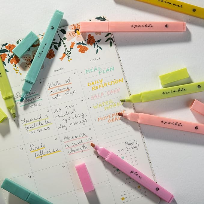 DIVERSEBEE Glitter Bible Highlighters with Soft Chisel Tip (Sunshine)