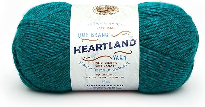 Lion Brand Yarn Heartland Yarn, Worsted-Weight Yarn for Knitting, Crocheting, and Crafting, 1 Pack, Cuyahoga Valley