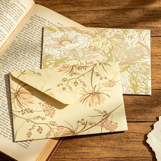 240 Sheets Vintage Floral Scrapbook Supplies, 4.1x5.8 Inch