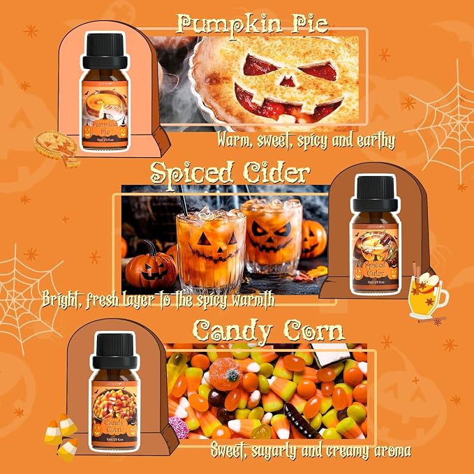 ARVIDSSON Halloween Fragrance Oil Set, Fall Essential Oils for Diffuser