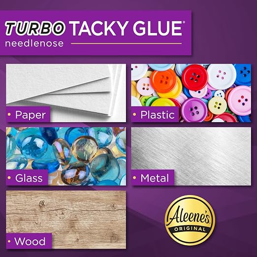 Aleene's Turbo Tacky Glue Pen for Crafts, Precision Tip Application, Stong Bond Adhesive, Dries Clear, .63 fl oz 2-Pack