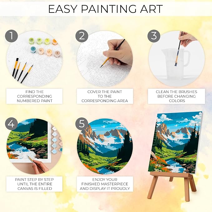 Beautiful Paint By Number Kit for Adults - Painting Set with 2 Canvases | Relaxing & Beginner-friendly with Brushes & Vibrant Acrylic Colors - Perfect Crafts Gift for Women to Create Wall-worthy Art