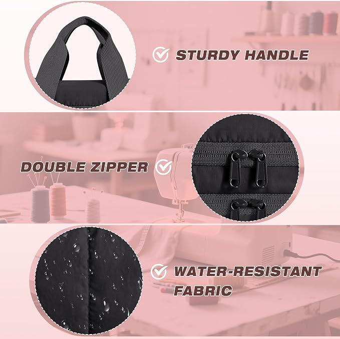 Marscamd Sewing Organizer Bag with Detachable Dividers, Black (Bag Only)