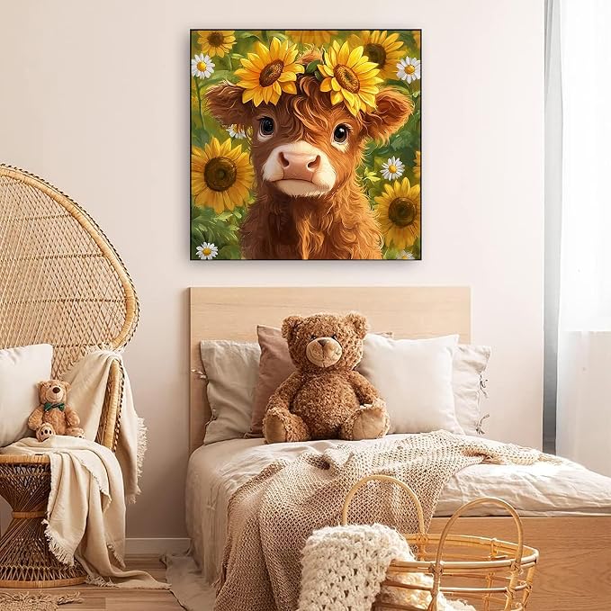 Highland Cow Diamond Painting Kits for Adults, Diamond Art Kits for Adults