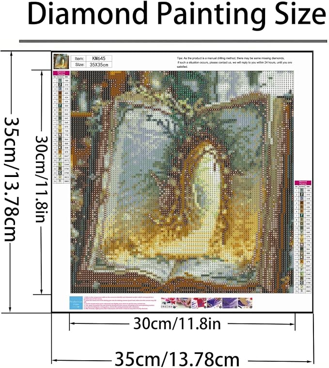 Diamond Art Kits for Adults,Tree BookDiamond Painting Kit13.8x13.8 Inch | Full Round Drill Paint by Diamond,5D DIY Diamond Painting Dot Gem Art Craft,for Home Wall Decor Beginners
