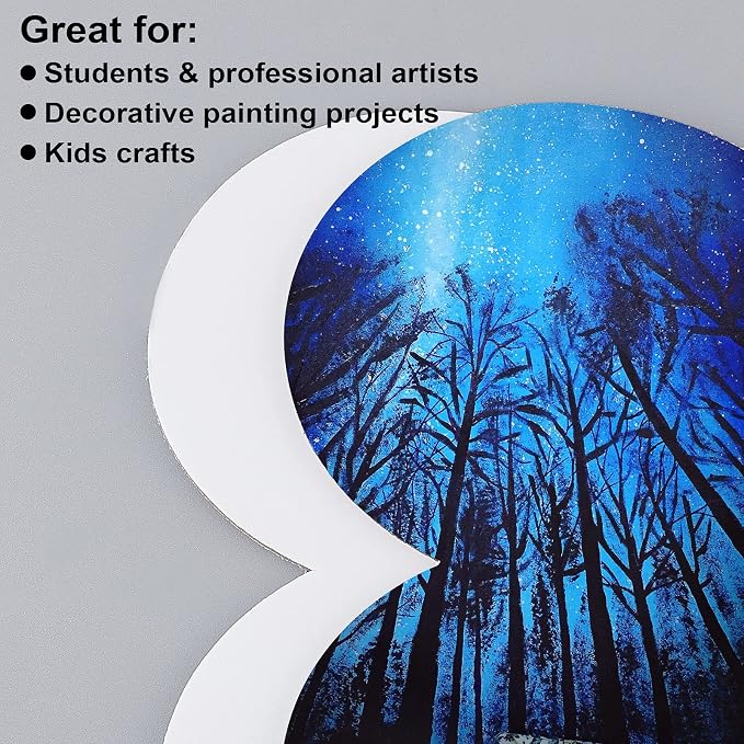NBEADS 12 Pcs Heart Painting Canvas Panels, 5.9inch Blank Canvas Drawing Boards for Oil & Acrylic Painting Students Artist Hobby Painters and Beginners, 15x15cm