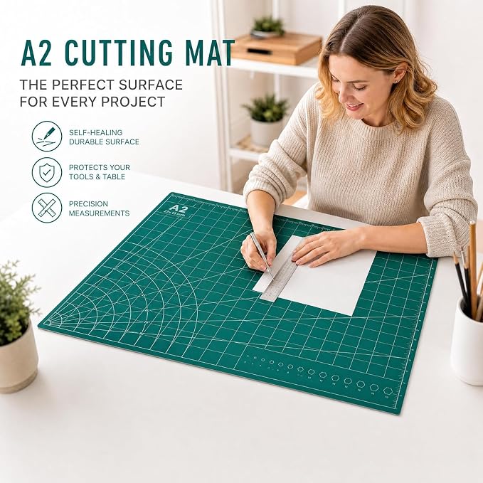 23" x 17" Self Healing PVC Cutting Mat, A2-Black or Green