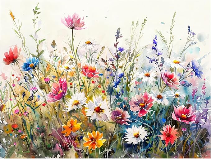 hkejoi Flower Diamond Painting Kits, Diamond Art Kits for Adults 12x16 Inch | Diamond Painting Kits for Adults Beginners, Gem Art, 5D Full Drill, DIY Arts and Crafts for Gift Home or Decor