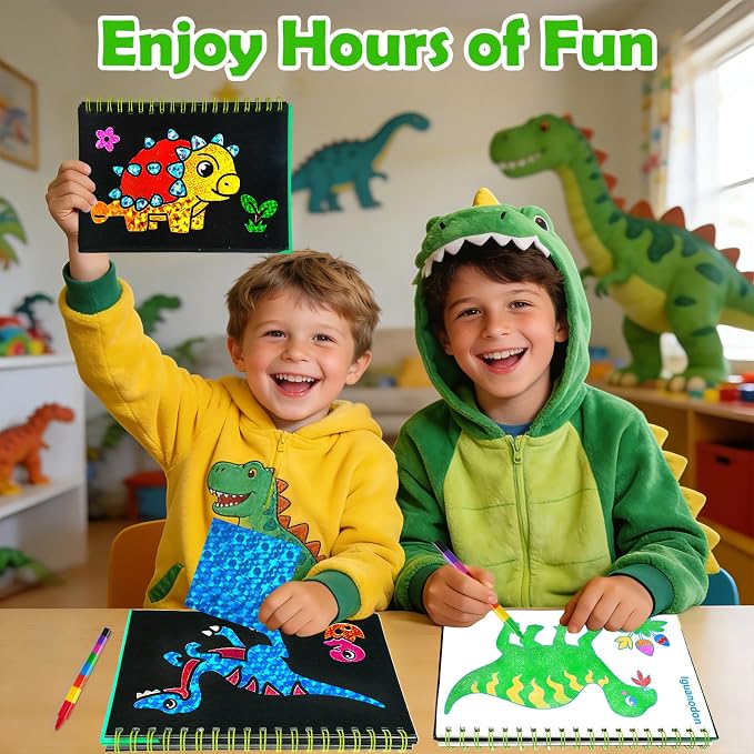 FUNNYB&G Foil Art Craft Kit for Kids, Sparkly Birthday Gift Toy for Kids | No Mess, Kids Ages 4-10 Create Sparkling Artwork, A Creative Gift for Birthdays, Holidays, Travel Activities,Screen-Free Fun