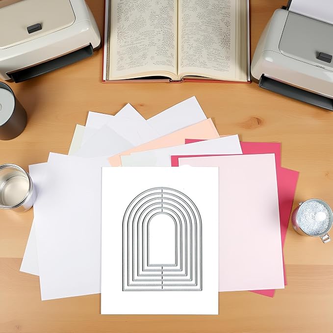 Overlap Arched Border Metal Cutting Dies for Card Making Kit Embossing Paper Die Cuts Scrapbook Machine Stencils Storage Pockets Supplies, Scrapbooking