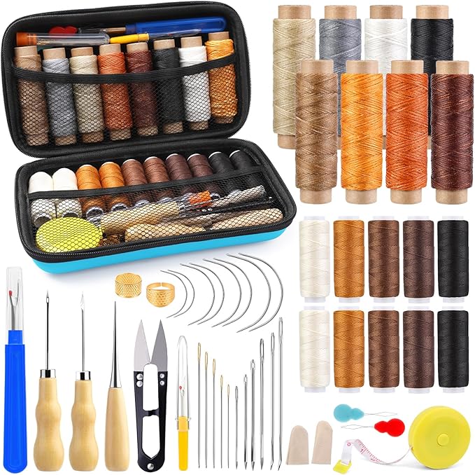 Upholstery Repair Kit, 71 Pcs Heavy Duty Sewing Kit, Leather Stitching Kit