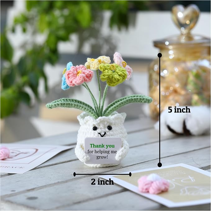 Back to School Teacher Gifts, Helping Me Grow Crochet Flower Pot