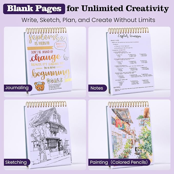 Blank Notebook Journal, Hardcover Sketchbook, 300 Page No Bleed Thick Paper