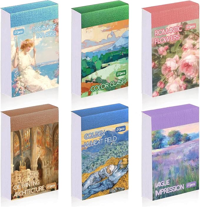 Bomichi Washi Stickers, 6 Sets 300 Pcs Aesthetic Sticker Book for DIY Journaling, Journaling Supplies for Bullet Journal Art Diary Card Craft Gifts Planner Notebook