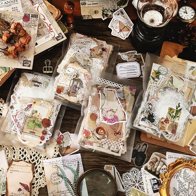 260 PCS Vintage Scrapbooking Supplies Kit for Beginners (Academy)