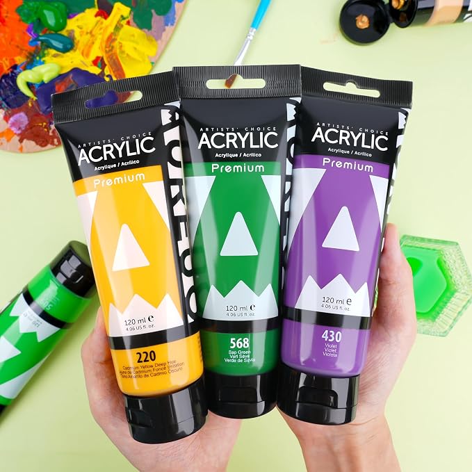 AUREUO Violet Acrylic Paint, 4 Fl Oz / 120ml Single Tube, Rich Pigment Art Craft Paints for Canvas, Rocks, Wood, Ceramic, Fabric - Art Supplies for Beginners, Professionals, Artists