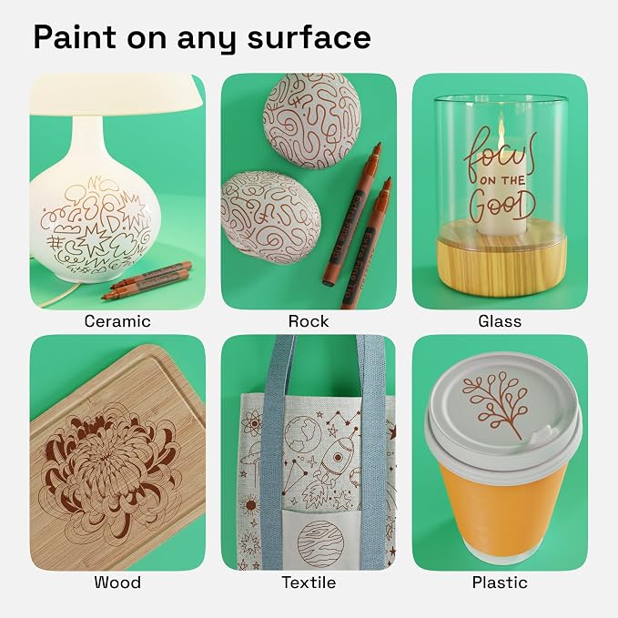 ARTISTRO Brown Acrylic Paint Markers - 0.7mm Extra Fine-Tip - Set of 2