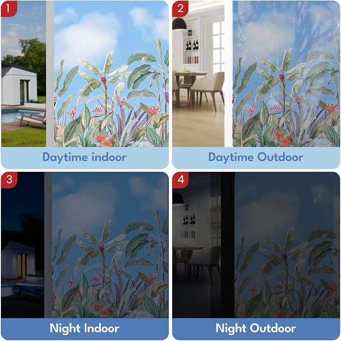 ADD.HERES Stained Glass Window Film, Window Film Decorative, 17.5 x 78.7 in
