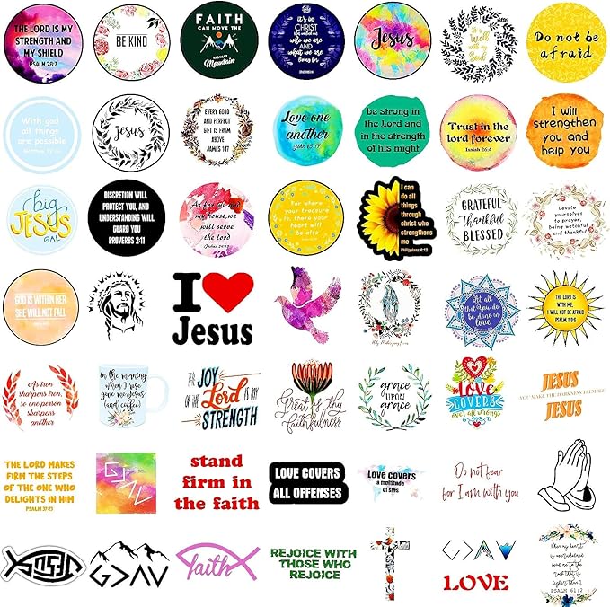 220Pcs Inspirational Christian Bible Verse Jesus Stickers, Christian Gifts