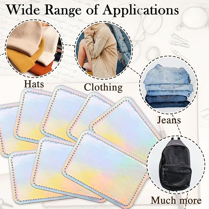 50 Pack Blank Leatherette Hat Patch with Adhesive, Rectangle Laserable Leatherette Patch, Faux Leather Patches for Hats Custom Fabric Repair Sew Laser Supplies (Laser Silver)