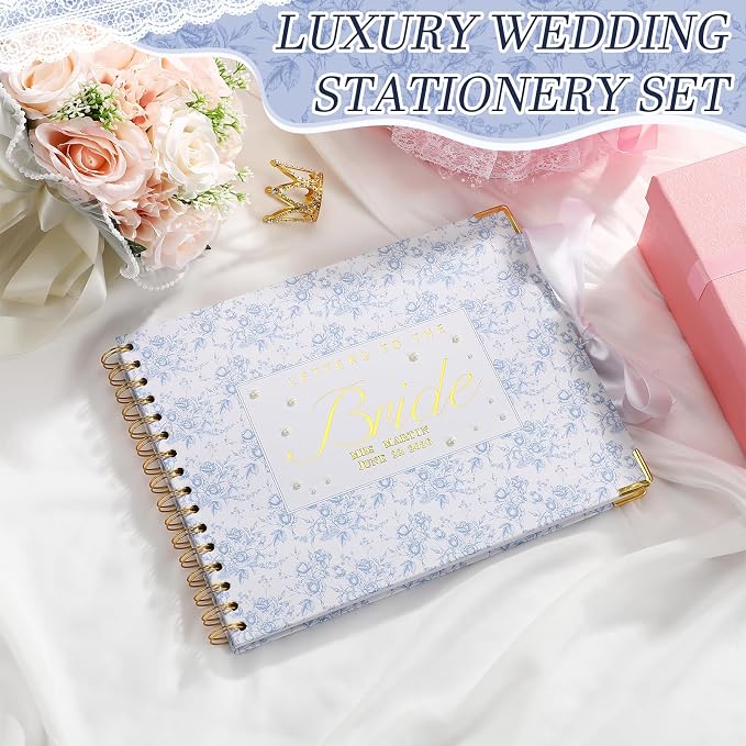 Humyoun Letters to Bride Scrapbook,10.5 X 8.25 Inch,Floral,Blue