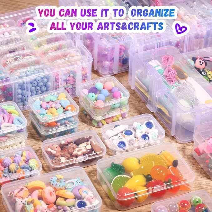 Bead Organizers and Storage, 56 Pcs Small Plastic Containers with Lids