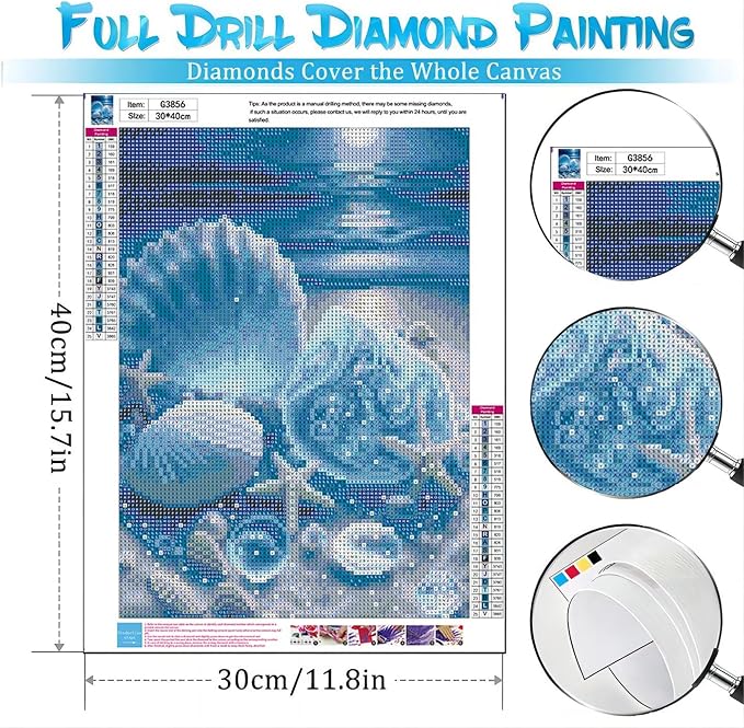 bleihum Diamond Art Beach- Ocean Diamond Painting Kits for Adults