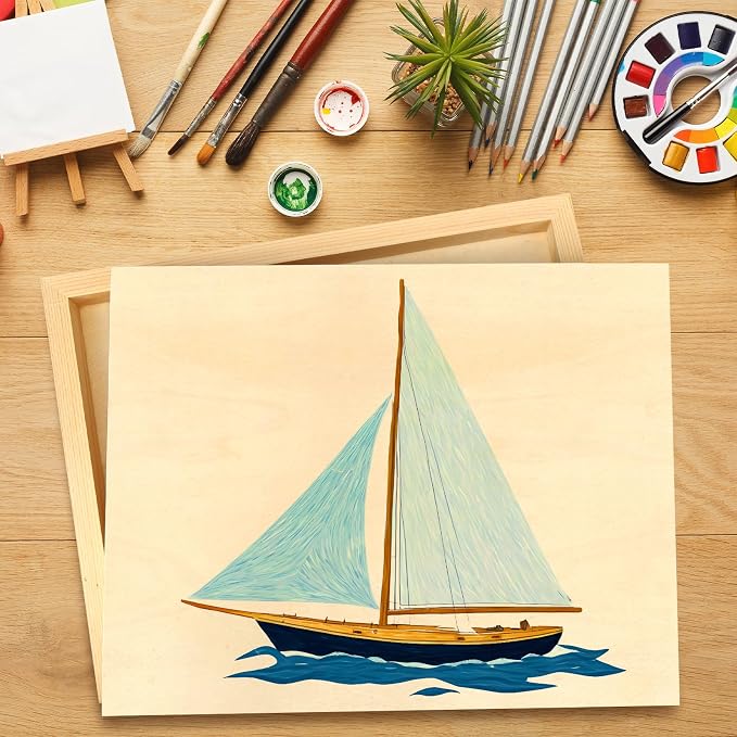 FSWCCK 5 Pack 11 x 14 inch Wood Panel Boards, Unfinished Wood Canvas Panels for Crafts, Painting Canvas, DIY Art Projects, Pouring, Arts Use with Oils, Acrylics