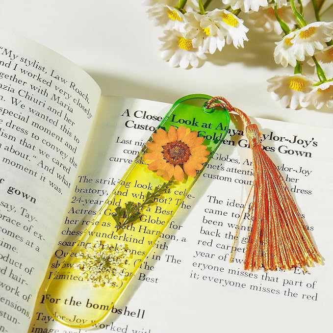 3 Pcs Bookmark Silicone Molds, Rectangle Bookmarks Molds with 40 Pcs Tassels, Bookmarks Resin Mold for DIY Home Decoration, Art Crafts, Birthday Gifts (Bookmark)